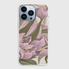 Чехол для iPhone 13 Pro с принтом Сахарный розовый в Кировске,  |  | flowers | sugar pink | бутоны | весна | женственность | нежность | природа | тюльпан | флавер | цветы