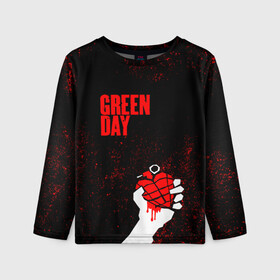 Детский лонгслив 3D с принтом green day в Кировске, 100% полиэстер | длинные рукава, круглый вырез горловины, полуприлегающий силуэт
 | american idiot | boulevard of broke | day | green | green day | green day hits | green day lyrics | green day mix | green day music video | green day official | green day songs | green day videos | greenday | music | music video | official | warner record