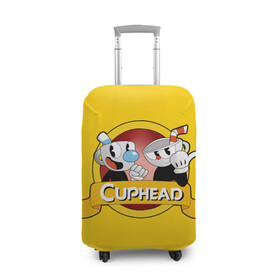 Чехол для чемодана 3D с принтом CUPHEAD КАПХЕД в Кировске, 86% полиэфир, 14% спандекс | двустороннее нанесение принта, прорези для ручек и колес | cuphead | боссы | игра | капхед