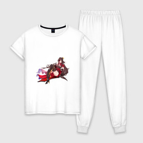 Женская пижама хлопок с принтом Бей Доу в Кировске, 100% хлопок | брюки и футболка прямого кроя, без карманов, на брюках мягкая резинка на поясе и по низу штанин | арт | бей доу | боевая девушка | бэй доу | милая девушка | рисунок
