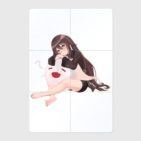 Магнитный плакат 2Х3 с принтом Отдыхающая Ху Тао в Кировске, Полимерный материал с магнитным слоем | 6 деталей размером 9*9 см | Тематика изображения на принте: арт | милая девушка | отдых | привидение | призрак | рисунок | ху тао