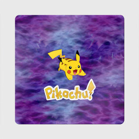 Магнит виниловый Квадрат с принтом Pikachu Blue&Rose K&C в Кировске, полимерный материал с магнитным слоем | размер 9*9 см, закругленные углы | Тематика изображения на принте: go | pikachu | pocemon | абстракция | пикачу | покемон