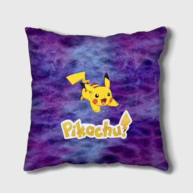 Подушка 3D с принтом Pikachu Blue&Rose K&C в Кировске, наволочка – 100% полиэстер, наполнитель – холлофайбер (легкий наполнитель, не вызывает аллергию). | состоит из подушки и наволочки. Наволочка на молнии, легко снимается для стирки | Тематика изображения на принте: go | pikachu | pocemon | абстракция | пикачу | покемон