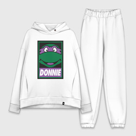 Женский костюм хлопок Oversize с принтом Donnie в Кировске,  |  | donatello | leonardo | michelangelo | ninja | pizza | raphael | turtles | донателло | животные | карате | комикс | комиксы | леонардо | микеланджело | мультфильм | мутант | мутанты | ниндзя | пицца | рафаэль | сплинтер | супергерой