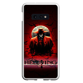 Чехол для Samsung S10E с принтом HELLSING SSS в Кировске, Силикон | Область печати: задняя сторона чехла, без боковых панелей | bats | cracked | hellsing film | hellsing lettering | hellsing print | helsing | red | van hellsing | ван хельсинг | красный | летучие мыши | надпись хельсинг | принт хельсинг | трещены | фильм хельсинг | хельсинг