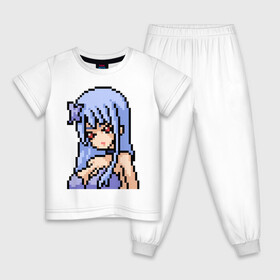 Детская пижама хлопок с принтом Pixel art anime girl в Кировске, 100% хлопок |  брюки и футболка прямого кроя, без карманов, на брюках мягкая резинка на поясе и по низу штанин
 | anime | art | girl | manga | pixel | аниме | арт | девушка | манга | пиксель