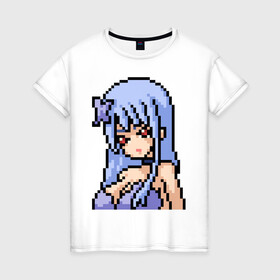 Женская футболка хлопок с принтом Pixel art anime girl в Кировске, 100% хлопок | прямой крой, круглый вырез горловины, длина до линии бедер, слегка спущенное плечо | anime | art | girl | manga | pixel | аниме | арт | девушка | манга | пиксель