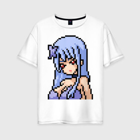 Женская футболка хлопок Oversize с принтом Pixel art anime girl в Кировске, 100% хлопок | свободный крой, круглый ворот, спущенный рукав, длина до линии бедер
 | anime | art | girl | manga | pixel | аниме | арт | девушка | манга | пиксель