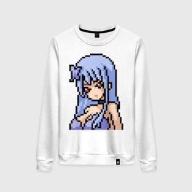 Женский свитшот хлопок с принтом Pixel art anime girl в Кировске, 100% хлопок | прямой крой, круглый вырез, на манжетах и по низу широкая трикотажная резинка  | anime | art | girl | manga | pixel | аниме | арт | девушка | манга | пиксель