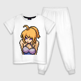 Детская пижама хлопок с принтом Pixel art anime в Кировске, 100% хлопок |  брюки и футболка прямого кроя, без карманов, на брюках мягкая резинка на поясе и по низу штанин
 | anime | art | girl | manga | pixel | аниме | арт | девушка | манга | пиксель