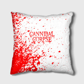 Подушка 3D с принтом cannibal corpse в Кировске, наволочка – 100% полиэстер, наполнитель – холлофайбер (легкий наполнитель, не вызывает аллергию). | состоит из подушки и наволочки. Наволочка на молнии, легко снимается для стирки | cannibal | cannibal corpse | cannibal corpse butchered at birth | cannibal corpse eaten back to life | cannibal corpse hammer smashed face | corpse | death metal | металл | пластинки с металлическим лезвием | рок | труп каннибала