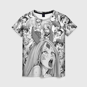 Женская футболка 3D с принтом KAGUYA AHEGAO чернобелое в Кировске, 100% полиэфир ( синтетическое хлопкоподобное полотно) | прямой крой, круглый вырез горловины, длина до линии бедер | ahegao | japanese anime | kaguya | kawai | kowai | oppai | otaku | senpai | sugoi | waifu | yandere | ахегао | кагуя | ковай | отаку | семпай | сенпай | сэмпай | яндере | японская анимация