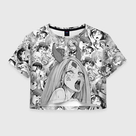 Женская футболка Crop-top 3D с принтом KAGUYA AHEGAO | КАГУЯ АХЕГАО в Кировске, 100% полиэстер | круглая горловина, длина футболки до линии талии, рукава с отворотами | Тематика изображения на принте: ahegao | japanese anime | kaguya | kawai | kowai | oppai | otaku | senpai | sugoi | waifu | yandere | ахегао | кагуя | ковай | отаку | семпай | сенпай | сэмпай | яндере | японская анимация