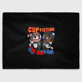 Плед 3D с принтом CUP FICTION в Кировске, 100% полиэстер | закругленные углы, все края обработаны. Ткань не мнется и не растягивается | art | cartoon | cup | cuphead | devil | dice | fiction | game | king | mugman | pulp | the | арт | бос | босс | голова | демон | дьявол | игра | капхед | криминальное | магмен | мультик | мультфильм | платформер | чаша | чашка | человек | черт 