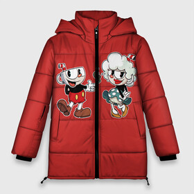 Женская зимняя куртка Oversize с принтом CUPHEAD в Кировске, верх — 100% полиэстер; подкладка — 100% полиэстер; утеплитель — 100% полиэстер | длина ниже бедра, силуэт Оверсайз. Есть воротник-стойка, отстегивающийся капюшон и ветрозащитная планка. 

Боковые карманы с листочкой на кнопках и внутренний карман на молнии | art | cartoon | cup | cuphead | devil | dice | game | king | love | lovers | mugman | the | арт | бос | босс | голова | демон | дьявол | игра | капхед | любовь | магмен | мультик | мультфильм | платформер | чаша | чашка | человек | черт