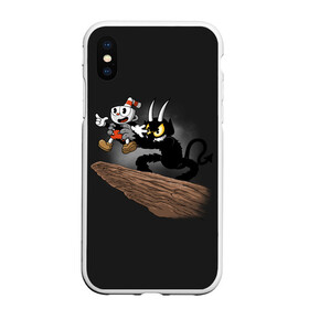 Чехол для iPhone XS Max матовый с принтом CUPHEAD в Кировске, Силикон | Область печати: задняя сторона чехла, без боковых панелей | art | cartoon | cup | cuphead | devil | dice | game | king | lion | mugman | simba | the | арт | бос | босс | голова | демон | дьявол | игра | капхед | король | лев | магмен | мультик | мультфильм | платформер | симба | чаша | чашка | человек |