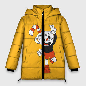 Женская зимняя куртка Oversize с принтом CUPHEAD в Кировске, верх — 100% полиэстер; подкладка — 100% полиэстер; утеплитель — 100% полиэстер | длина ниже бедра, силуэт Оверсайз. Есть воротник-стойка, отстегивающийся капюшон и ветрозащитная планка. 

Боковые карманы с листочкой на кнопках и внутренний карман на молнии | art | cartoon | cup | cuphead | devil | dice | game | king | mugman | the | арт | бос | босс | голова | демон | дьявол | игра | капхед | магмен | мультик | мультфильм | платформер | чаша | чашка | человек | черт