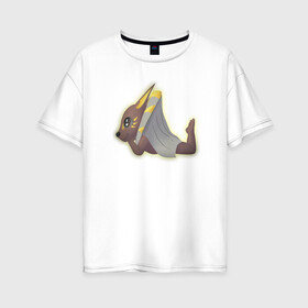 Женская футболка хлопок Oversize с принтом Крошка Анубис (профиль) в Кировске, 100% хлопок | свободный крой, круглый ворот, спущенный рукав, длина до линии бедер
 | egypt | боги египта | египет | милота | пирамида | сфинкс