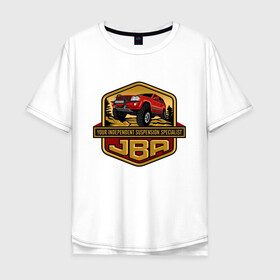 Мужская футболка хлопок Oversize с принтом Jeep JBA в Кировске, 100% хлопок | свободный крой, круглый ворот, “спинка” длиннее передней части | america | avto | car | v8 | машина | скорость | триал