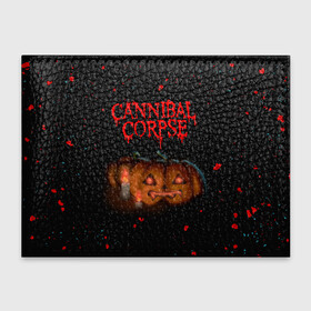 Обложка для студенческого билета с принтом Cannibal Corpse в Кировске, натуральная кожа | Размер: 11*8 см; Печать на всей внешней стороне | Тематика изображения на принте: группа | красный | металл | музыка | рок | тыква | хэллоуин | черный