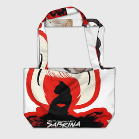 Пляжная сумка 3D с принтом Sabrina Spellman в Кировске, 100% полиэстер | застегивается на металлическую кнопку; внутренний карман застегивается на молнию. Стенки укреплены специальным мягким материалом, чтобы защитить содержимое от несильных ударов
 | sabrina | sabrina spellman | красный | леденящие душу приключения сабрины