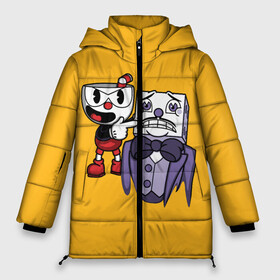 Женская зимняя куртка Oversize с принтом CUPHEAD в Кировске, верх — 100% полиэстер; подкладка — 100% полиэстер; утеплитель — 100% полиэстер | длина ниже бедра, силуэт Оверсайз. Есть воротник-стойка, отстегивающийся капюшон и ветрозащитная планка. 

Боковые карманы с листочкой на кнопках и внутренний карман на молнии | art | cartoon | cup | cuphead | devil | dice | game | king | mugman | the | арт | бос | босс | голова | демон | дьявол | игра | капхед | магмен | мультик | мультфильм | платформер | чаша | чашка | человек | черт