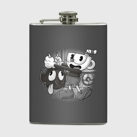 Фляга с принтом CUPHEAD в Кировске, металлический корпус | емкость 0,22 л, размер 125 х 94 мм. Виниловая наклейка запечатывается полностью | art | cartoon | cup | cuphead | devil | dice | game | king | mugman | the | арт | бос | босс | голова | демон | дьявол | игра | капхед | магмен | мультик | мультфильм | платформер | чаша | чашка | человек | черт