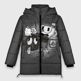 Женская зимняя куртка Oversize с принтом CUPHEAD в Кировске, верх — 100% полиэстер; подкладка — 100% полиэстер; утеплитель — 100% полиэстер | длина ниже бедра, силуэт Оверсайз. Есть воротник-стойка, отстегивающийся капюшон и ветрозащитная планка. 

Боковые карманы с листочкой на кнопках и внутренний карман на молнии | art | cartoon | cup | cuphead | devil | dice | game | king | mugman | the | арт | бос | босс | голова | демон | дьявол | игра | капхед | магмен | мультик | мультфильм | платформер | чаша | чашка | человек | черт