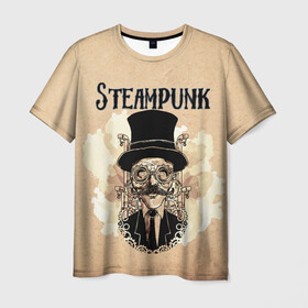 Мужская футболка 3D с принтом Джентльмен в Кировске, 100% полиэфир | прямой крой, круглый вырез горловины, длина до линии бедер | steampunk | арт | графика | обои | плакат | постер | стимпанк