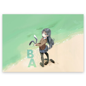 Поздравительная открытка с принтом Bunny a Girl в Кировске, 100% бумага | плотность бумаги 280 г/м2, матовая, на обратной стороне линовка и место для марки
 | anime | aobuta | bunny | bunny girl | futaba | kaede | mai | nodoka | pfnds | rio | sakuta | shoko | аниме | анимэ | девочка зайка | зайка | каэдэ | комедия | маи | нодока | панда | рио | сакута | сёко | футаба | шоко
