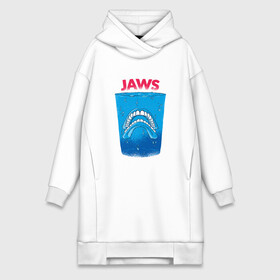 Платье-худи хлопок с принтом Jaws Челюсти   Прикол в Кировске,  |  | art | film | horror | killer | merch | movie | parody | shark | teeth | white | акула | арт | белая акула | вставная челюсть | зубы | иллюстрация | кино | мерч | пародия | пародия на постер | пенсия | спилберг | стакан | фильм 