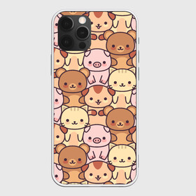 Чехол для iPhone 12 Pro Max с принтом Кавайные животные в Кировске, Силикон |  | animal | animals | bear | cat | cute | kawaii | kitten | kitty | neko | pattern | pig | piggy | кавайи | кот | котенок | котята | кошечка | медведь | медвежата | медвежонок | милота | неко | паттерн | свинка | свинья | собачка | узор | хрюшки |