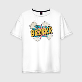 Женская футболка хлопок Oversize с принтом Brzrkr Берсерк в Кировске, 100% хлопок | свободный крой, круглый ворот, спущенный рукав, длина до линии бедер
 | berserker | brzrkr | аниме | берсерк | киану ривз
