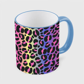 Кружка с принтом Neon Leopard Pattern в Кировске, керамика | ёмкость 330 мл | africa | afrika | gradient | summer | tropical | африка | африканский узор | градиент | леопард | леопардовый узор | лето | неон | неоновое свечение | паттерт | пятна | разные цвета | саванна | тропики | тропический узор