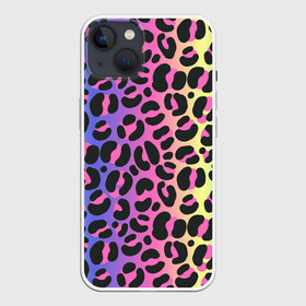 Чехол для iPhone 13 с принтом Neon Leopard Pattern в Кировске,  |  | Тематика изображения на принте: africa | afrika | gradient | summer | tropical | африка | африканский узор | градиент | леопард | леопардовый узор | лето | неон | неоновое свечение | паттерт | пятна | разные цвета | саванна | тропики | тропический узор