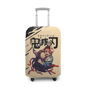 Чехол для чемодана 3D с принтом Kimetsu no Yaiba в Кировске, 86% полиэфир, 14% спандекс | двустороннее нанесение принта, прорези для ручек и колес | demon slayer | kamado | kimetsu no yaiba | nezuko | tanjiro | аниме | гию томиока | зеницу агацума | иноске хашибира | камадо | клинок | корзинная девочка | манга | музан кибуцуджи | незуко | рассекающий демонов | танджиро
