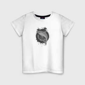 Детская футболка хлопок с принтом Акула в Кировске, 100% хлопок | круглый вырез горловины, полуприлегающий силуэт, длина до линии бедер | shark | акула | зверь | море | опасный | рыба | хищник