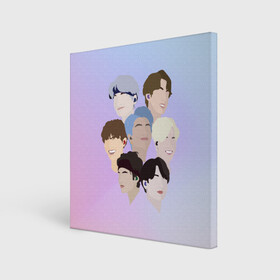 Холст квадратный с принтом БТС Bangtan Boys BTS в Кировске, 100% ПВХ |  | bangtan | bangtan boys | boys | bts | minimalist | бангтан | бтс | группа бтс