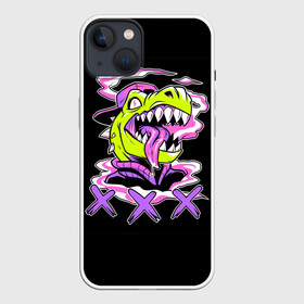 Чехол для iPhone 13 с принтом Кислотный динозавр в Кировске,  |  | безумие | динозавр | животные | килоста | кислотный | рекс | тиранозавр | эйфория