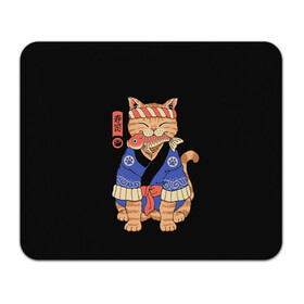 Коврик для мышки прямоугольный с принтом Суши Мастер в Кировске, натуральный каучук | размер 230 х 185 мм; запечатка лицевой стороны | cat | cats | japan | master | ninja | samurai | sushi | yakuza | катана | кот | котенок | коты | котэ | котята | кошка | мастер | ниндзя | самурай | суши | якудза | япония