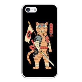 Чехол для iPhone 5/5S матовый с принтом Shogun Cat в Кировске, Силикон | Область печати: задняя сторона чехла, без боковых панелей | cat | cats | japan | ninja | samurai | shogun | yakuza | катана | кот | котенок | коты | котэ | котята | кошка | ниндзя | самурай | сёгун | якудза | япония