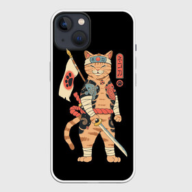 Чехол для iPhone 13 с принтом Shogun Cat в Кировске,  |  | cat | cats | japan | ninja | samurai | shogun | yakuza | катана | кот | котенок | коты | котэ | котята | кошка | ниндзя | самурай | сёгун | якудза | япония