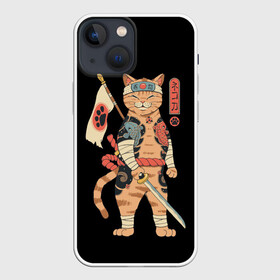 Чехол для iPhone 13 mini с принтом Shogun Cat в Кировске,  |  | cat | cats | japan | ninja | samurai | shogun | yakuza | катана | кот | котенок | коты | котэ | котята | кошка | ниндзя | самурай | сёгун | якудза | япония