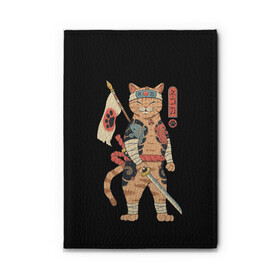 Обложка для автодокументов с принтом Shogun Cat в Кировске, натуральная кожа |  размер 19,9*13 см; внутри 4 больших “конверта” для документов и один маленький отдел — туда идеально встанут права | cat | cats | japan | ninja | samurai | shogun | yakuza | катана | кот | котенок | коты | котэ | котята | кошка | ниндзя | самурай | сёгун | якудза | япония