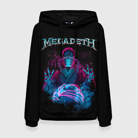 Женская толстовка 3D с принтом MEGADETH в Кировске, 100% полиэстер  | двухслойный капюшон со шнурком для регулировки, мягкие манжеты на рукавах и по низу толстовки, спереди карман-кенгуру с мягким внутренним слоем. | grange | hardcore | megadeth | metal | music | punk | rock | trash | usa | мастейн | мегадес | метал | музыка | панк | рок | трэш