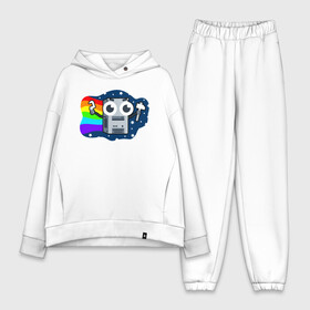 Женский костюм хлопок Oversize с принтом Нян комп в Кировске,  |  | computer | nyan cat | pc | space | star | stars | вселенная | железо | звезды | игровая приставка | компьютер | космос | котик мем | мяукающий кот | ноутбук | нян кот | пк | радуга | системный блок