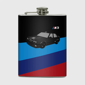Фляга с принтом BMW M3 в Кировске, металлический корпус | емкость 0,22 л, размер 125 х 94 мм. Виниловая наклейка запечатывается полностью | bmw | m3 | авто | бмв | бумер | спорт