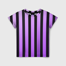 Детская футболка 3D с принтом Полосатость в Кировске, 100% гипоаллергенный полиэфир | прямой крой, круглый вырез горловины, длина до линии бедер, чуть спущенное плечо, ткань немного тянется | purple | полосы | футбол | хайп | яркий