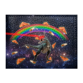 Обложка для студенческого билета с принтом Динозавр в космосе в Кировске, натуральная кожа | Размер: 11*8 см; Печать на всей внешней стороне | Тематика изображения на принте: dinosaur | meme | youtube | динозавр | космос | мемы | психоделика | ютуб