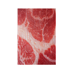 Обложка для паспорта матовая кожа с принтом МЯСНИК в Кировске, натуральная матовая кожа | размер 19,3 х 13,7 см; прозрачные пластиковые крепления | Тематика изображения на принте: абстракция | жир | мясо | свинина | хайп